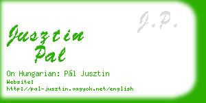 jusztin pal business card