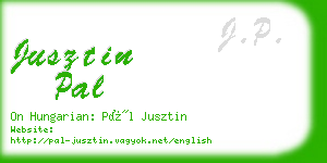 jusztin pal business card